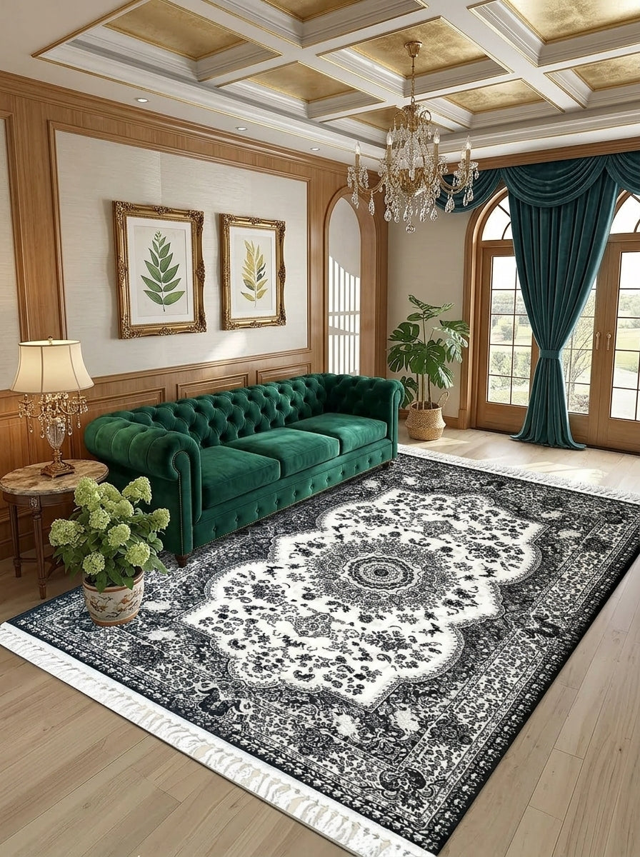 Traditional Living Room Rug – Classic Patterned Design