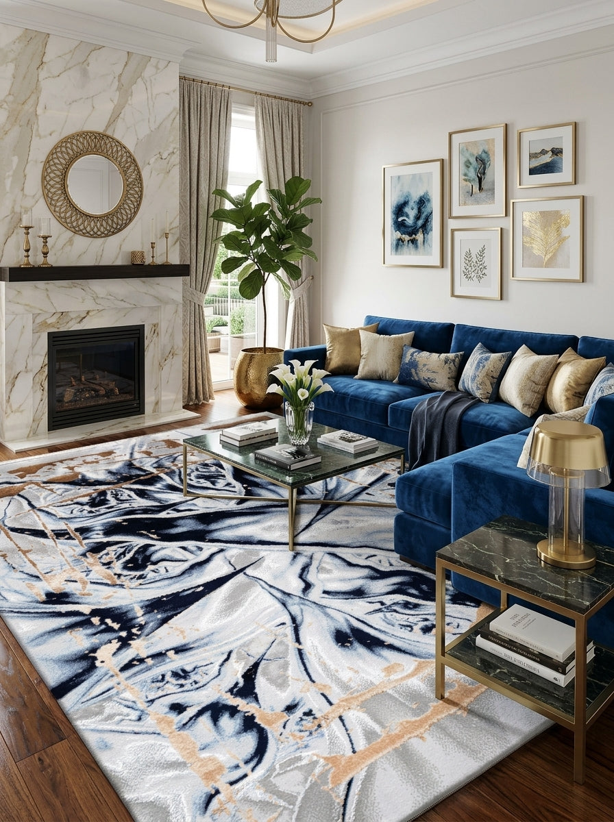 Marble Luxe Area Rug – Modern Marble Pattern