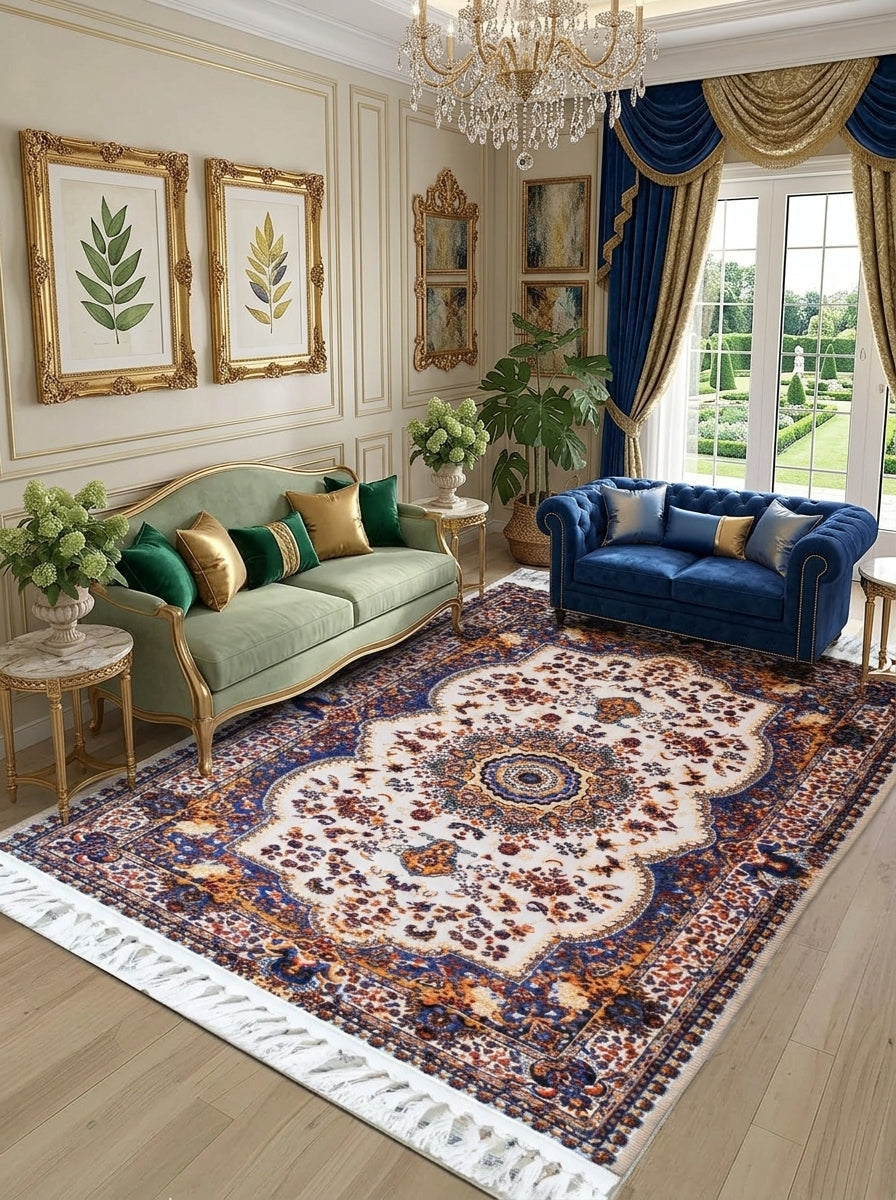 Traditional Living Room Rug – Classic Patterned Design