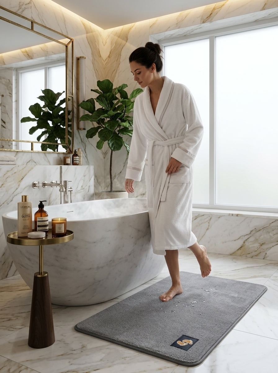 Microfibre Non-Slip Bath Mat – Bathroom Floor Rug