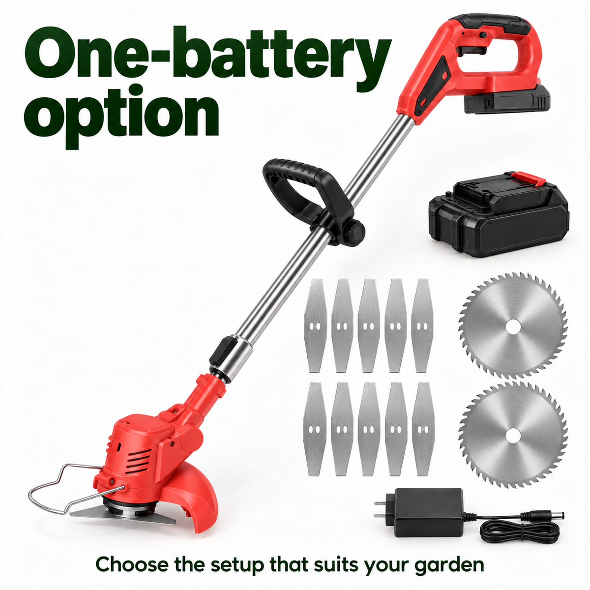 21V Cordless Grass Trimmer with Adjustable Cutting Head
