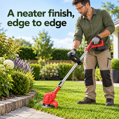 21V Cordless Grass Trimmer with Adjustable Cutting Head