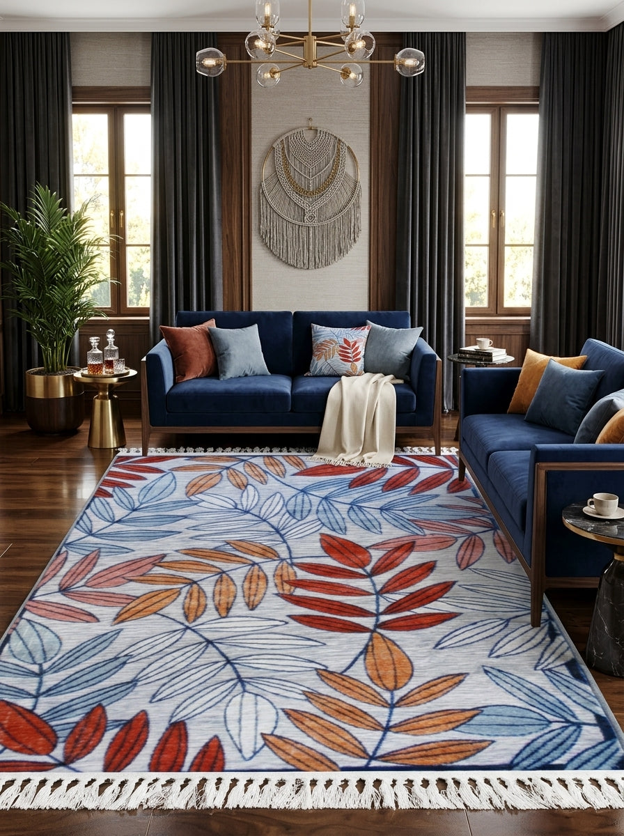 Vintage Printed Rug – Traditional Low-Pile Design
