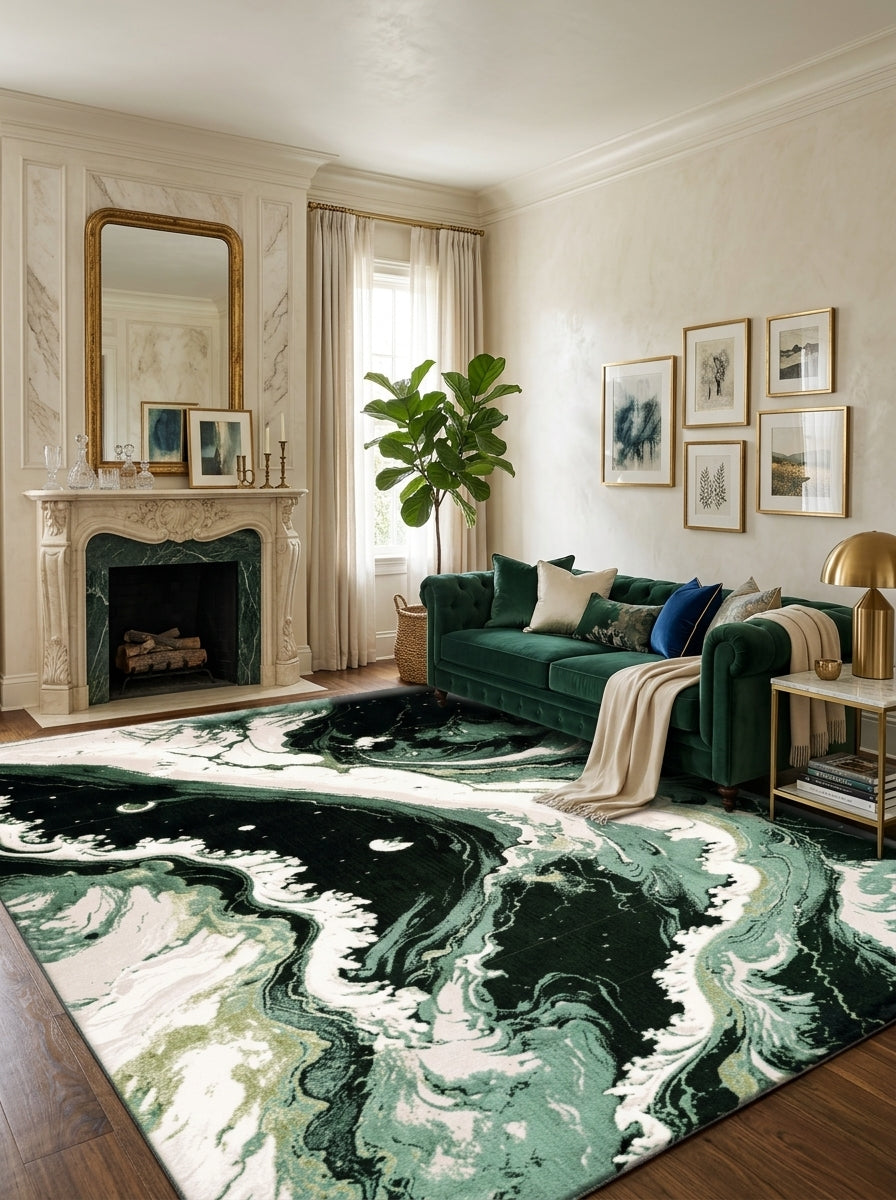 Marble Luxe Area Rug – Modern Marble Pattern