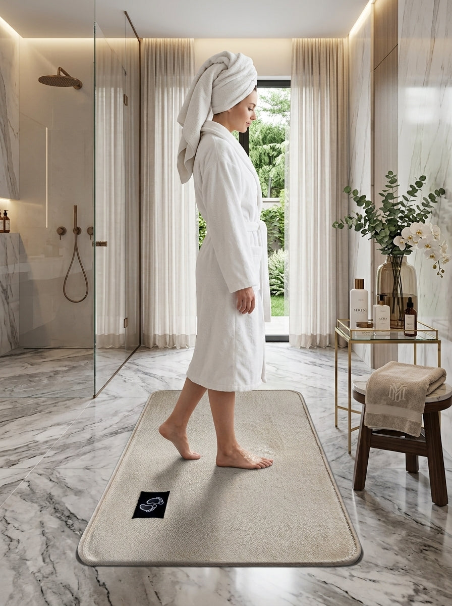 Microfibre Non-Slip Bath Mat – Bathroom Floor Rug