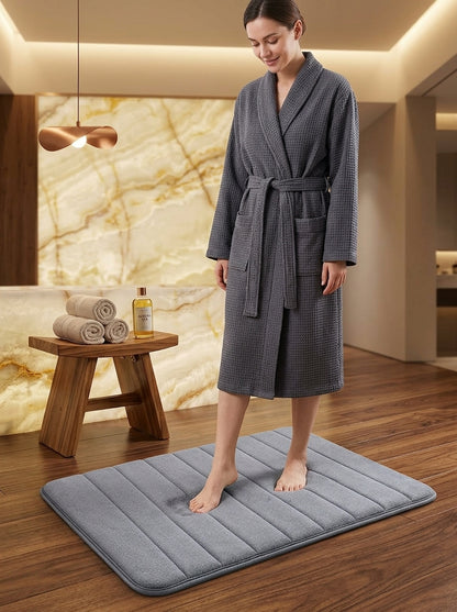 Absorbent Non-Slip Bath Mat & Pedestal Mat Set