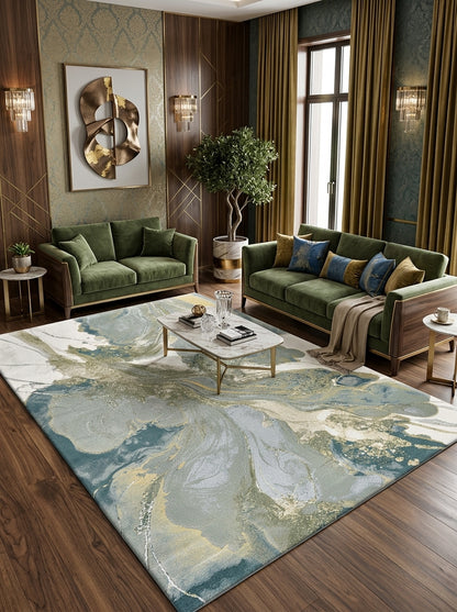 Mottled Fluffy Bedroom Rug – Soft Two-Tone Pile