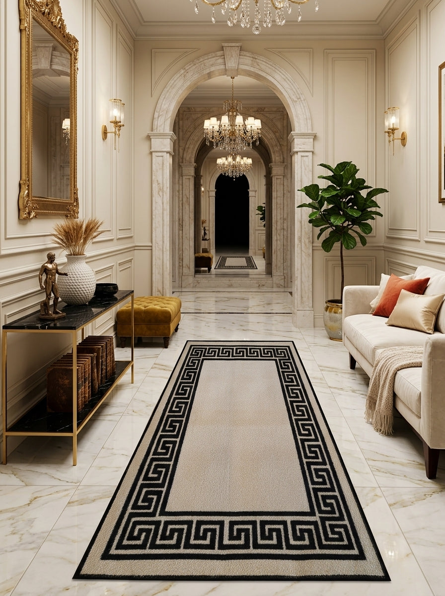 Greek Pattern Runner Rug – Hallway & Kitchen Mat
