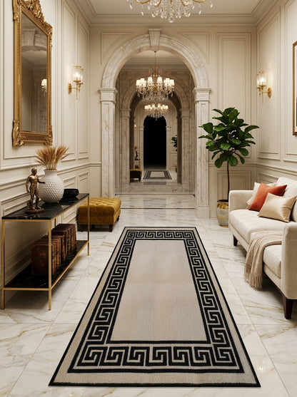 Greek Pattern Runner Rug – Hallway & Kitchen Mat