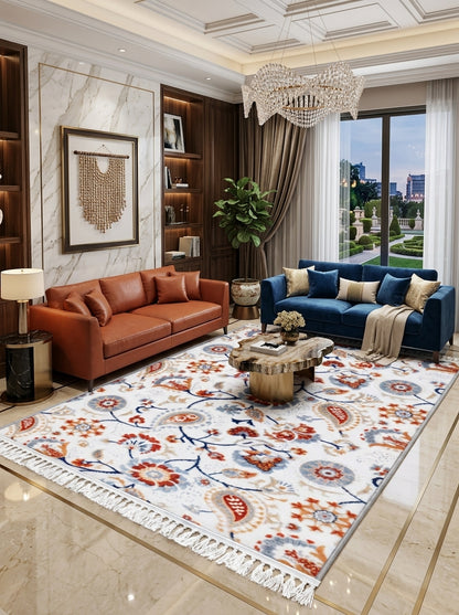 Vintage Printed Rug – Traditional Low-Pile Design