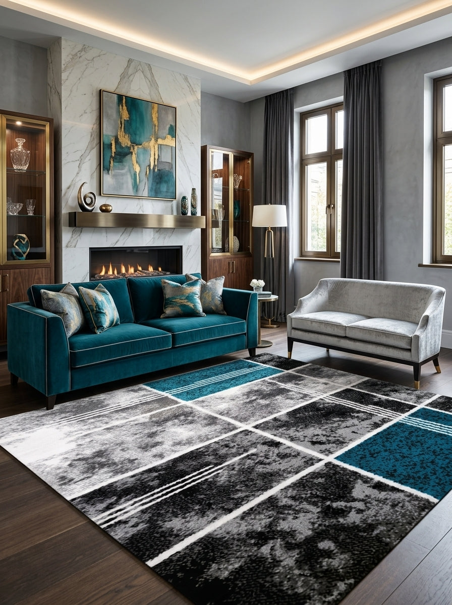 Large Modern Rug – Living Room & Bedroom Carpet