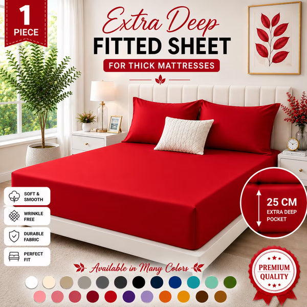 25cm Deep Fitted Sheet – Soft Easy-Care Polycotton