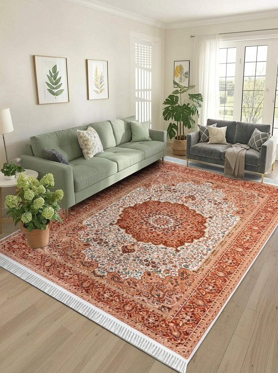Traditional Living Room Rug – Classic Patterned Design