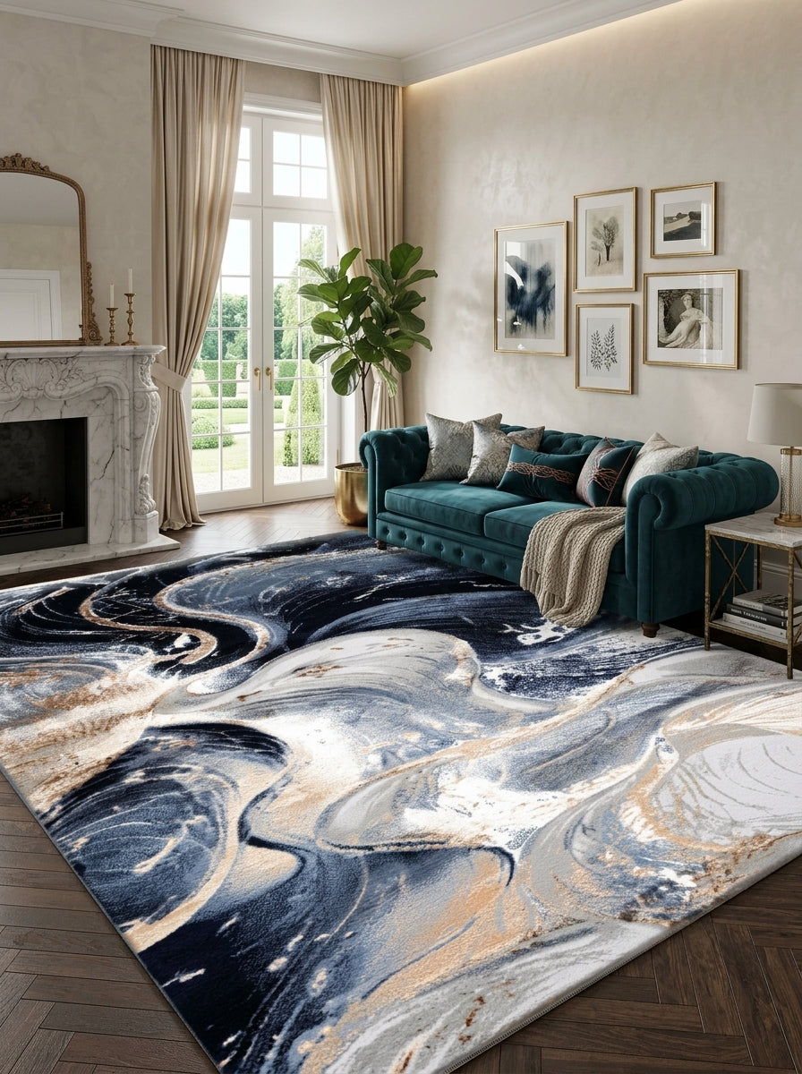 Marble Luxe Area Rug – Modern Marble Pattern