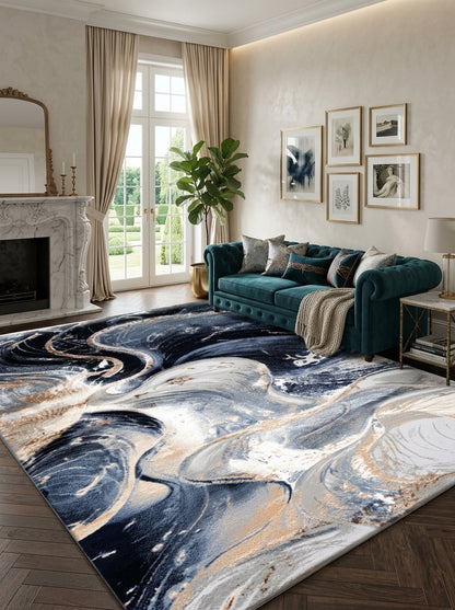 Marble Luxe Area Rug – Modern Marble Pattern