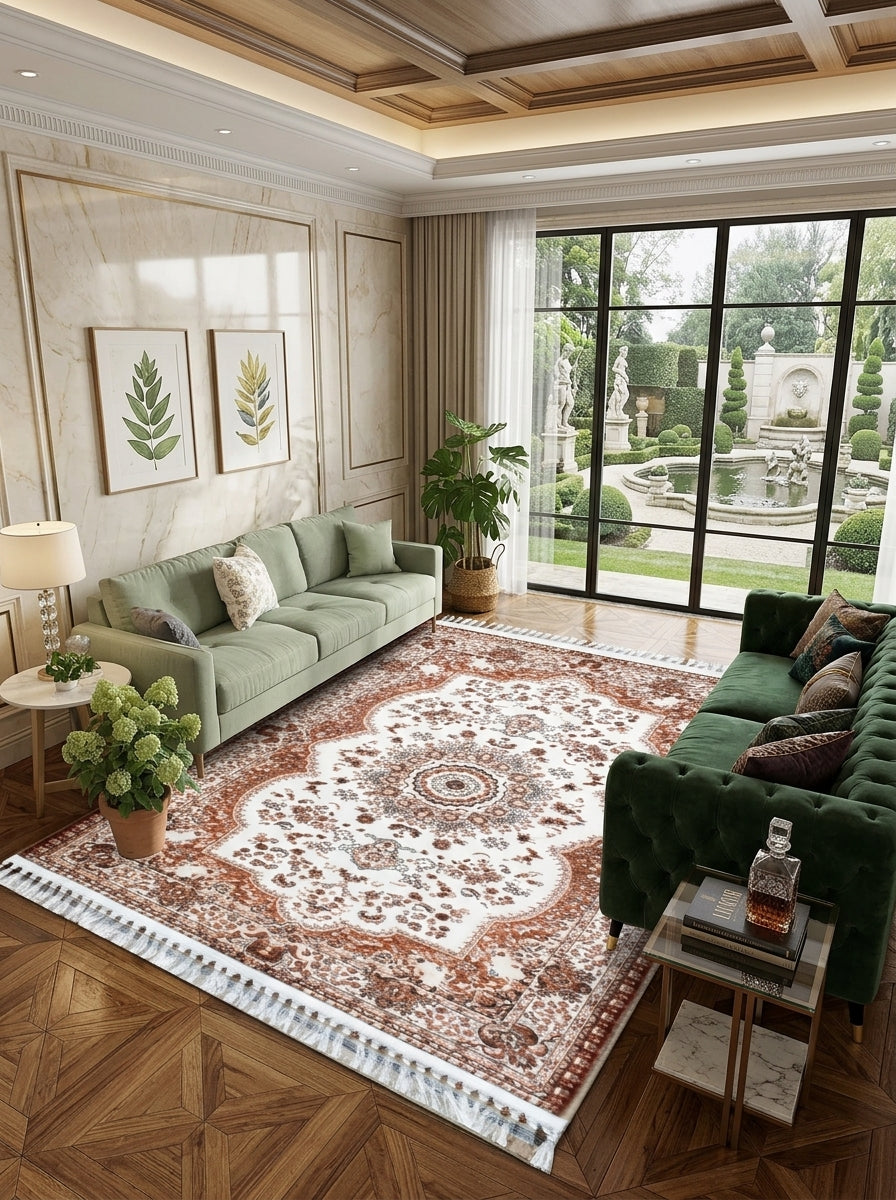 Traditional Living Room Rug – Classic Patterned Design