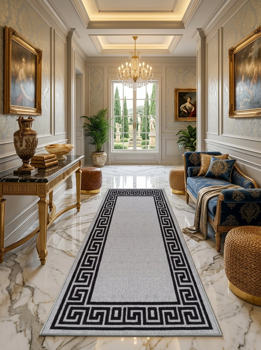 Greek Pattern Runner Rug – Hallway & Kitchen Mat