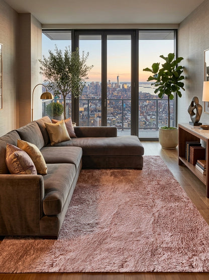 Thick Shaggy Rug – Soft, Fluffy Living Room Carpet