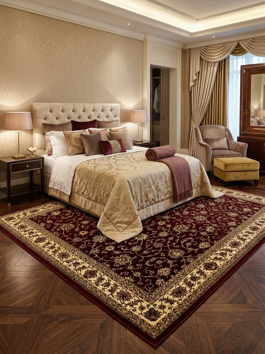 Large Traditional Bedroom Rug – Classic Area Carpet