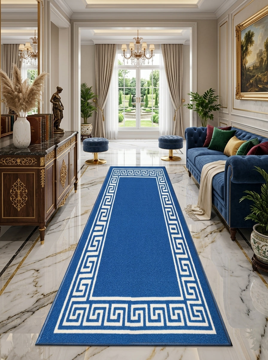 Greek Pattern Runner Rug – Hallway & Kitchen Mat