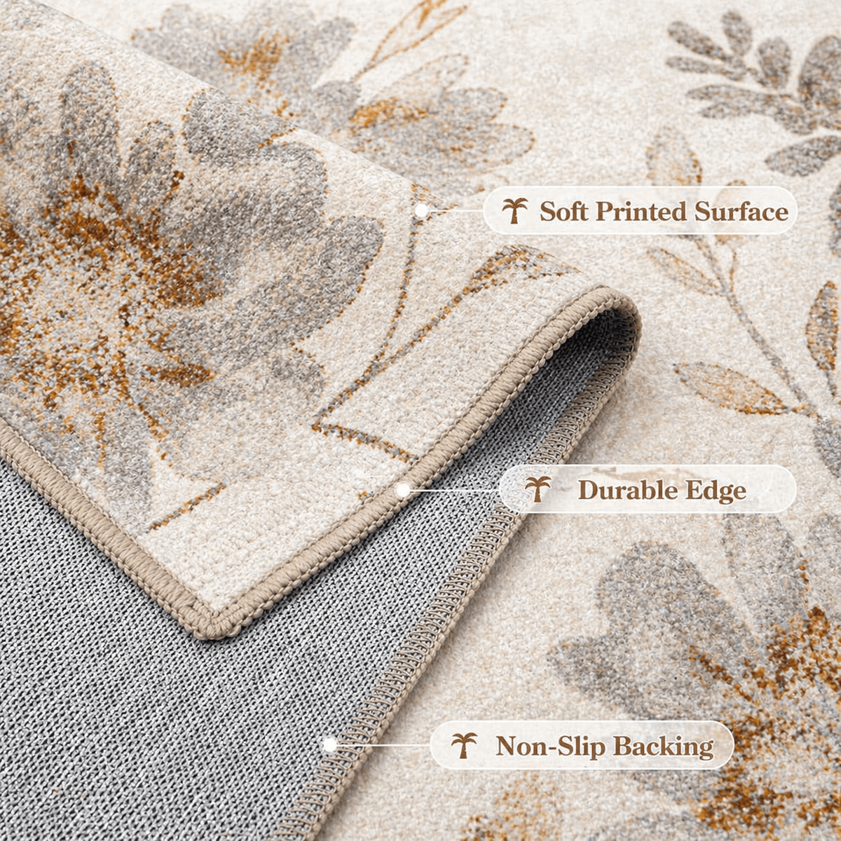 Andalusia Patterned Area Rug – Green & Beige