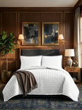 Quilted Bed Throw Set – 3 Piece Bedspread Bedding