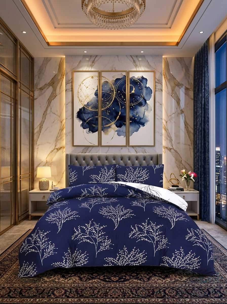 Printed Reversible Duvet Cover Set – Bedroom Bedding