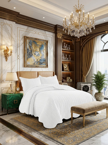 Classic Quilted Bed Throw – Embossed Bedspread