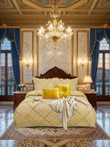 Embossed Quilted Bed Throw – 3 Piece Bedspread Set