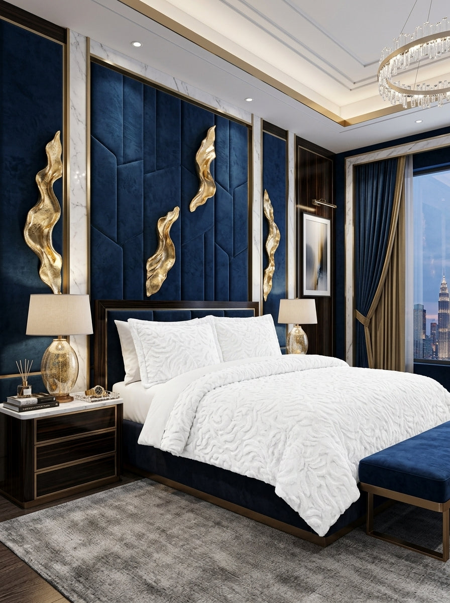 Embossed Quilted Bedspread Throw – Double to Super King
