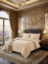 Embossed Quilted Bedspread Throw – Double to Super King