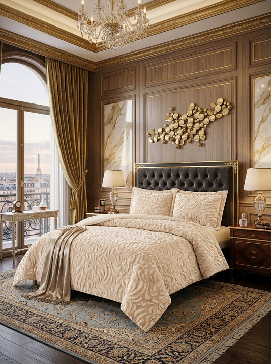 Embossed Quilted Bedspread Throw – Double to Super King