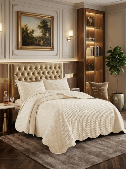 Classic Quilted Bed Throw – Embossed Bedspread