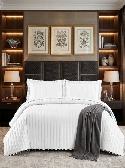 Quilted Comforter Bedspread Set – Embossed Bedding