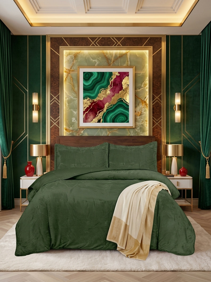 Velvet Embossed Bedspread Throw – Soft Bedroom Cover