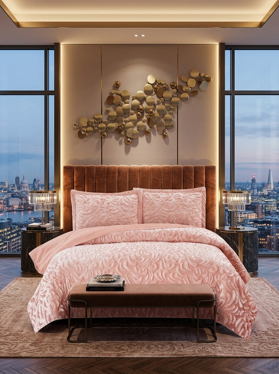 Embossed Quilted Bedspread Throw – Double to Super King