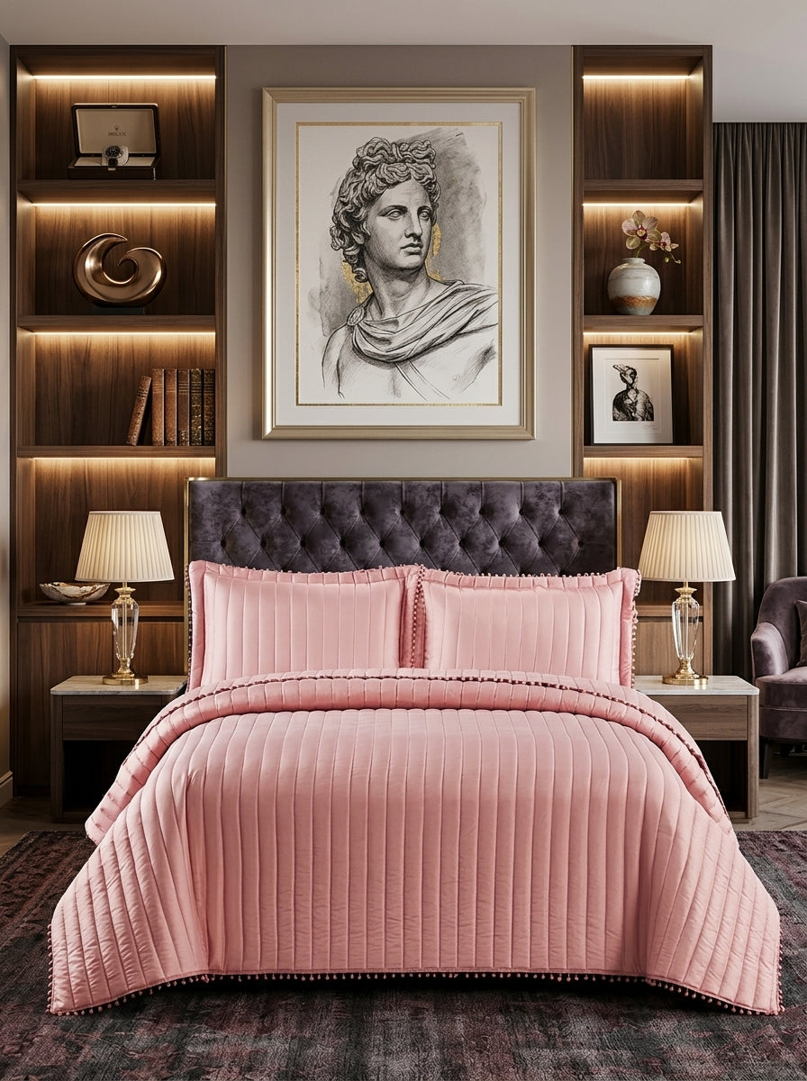 Quilted Comforter Bedspread Set – Embossed Bedding