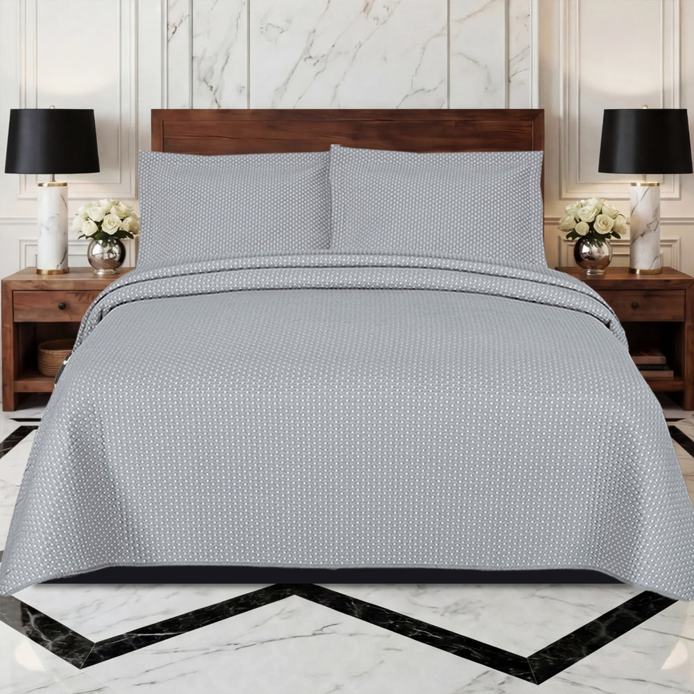 Embossed Quilted Bedspread Set – Pillow Shams Included