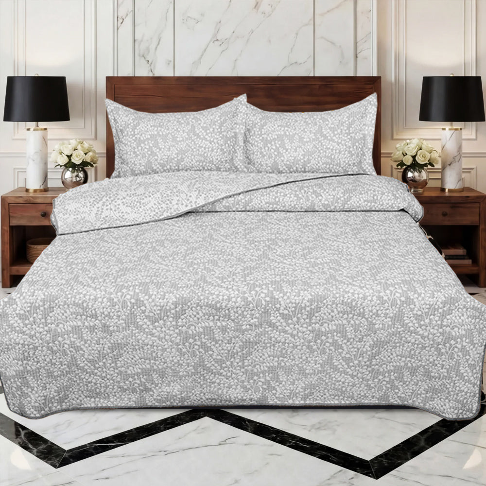 Embossed Quilted Bedspread Set – Pillow Shams Included