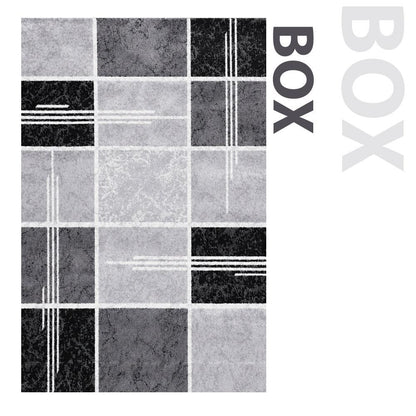 Geometric Box Pattern Rug – Modern Living Room