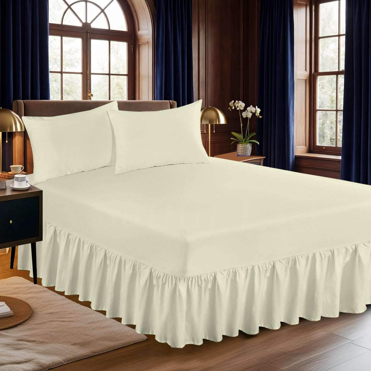 Extra Deep Fitted Valance Sheet – Soft, Elasticated Fit