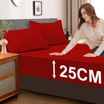 25cm Deep Fitted Sheet – Soft Easy-Care Polycotton