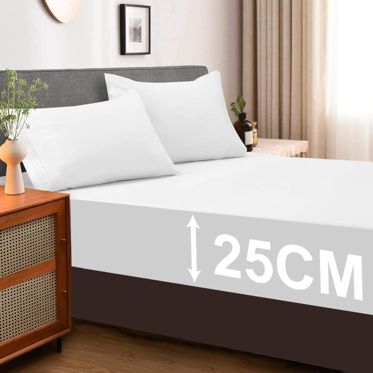 25cm Deep Fitted Sheet – Soft Easy-Care Polycotton