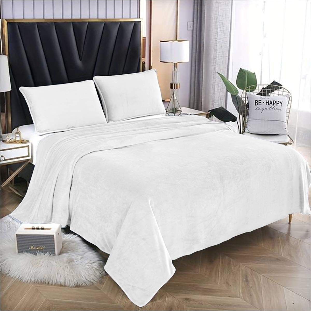 Large Faux Fur Throw Blanket – Soft Sofa & Bed Throw