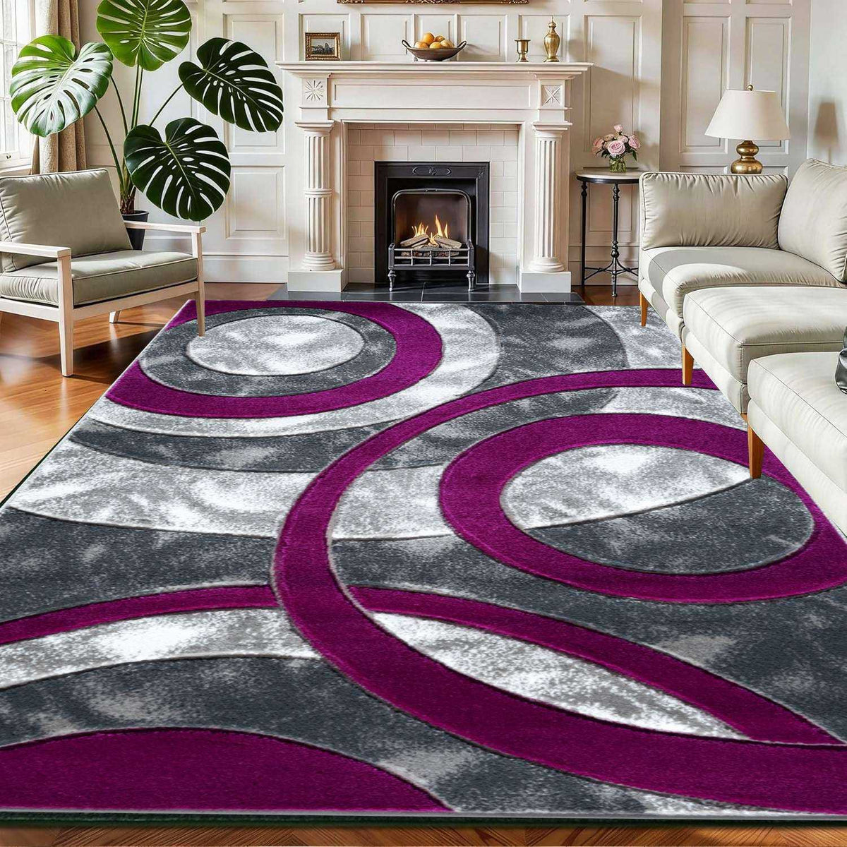 Retro Modern Statement Living Room Rug