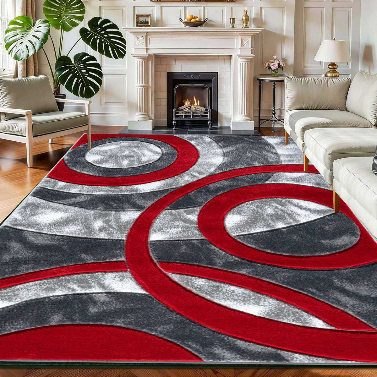 Retro Modern Statement Living Room Rug