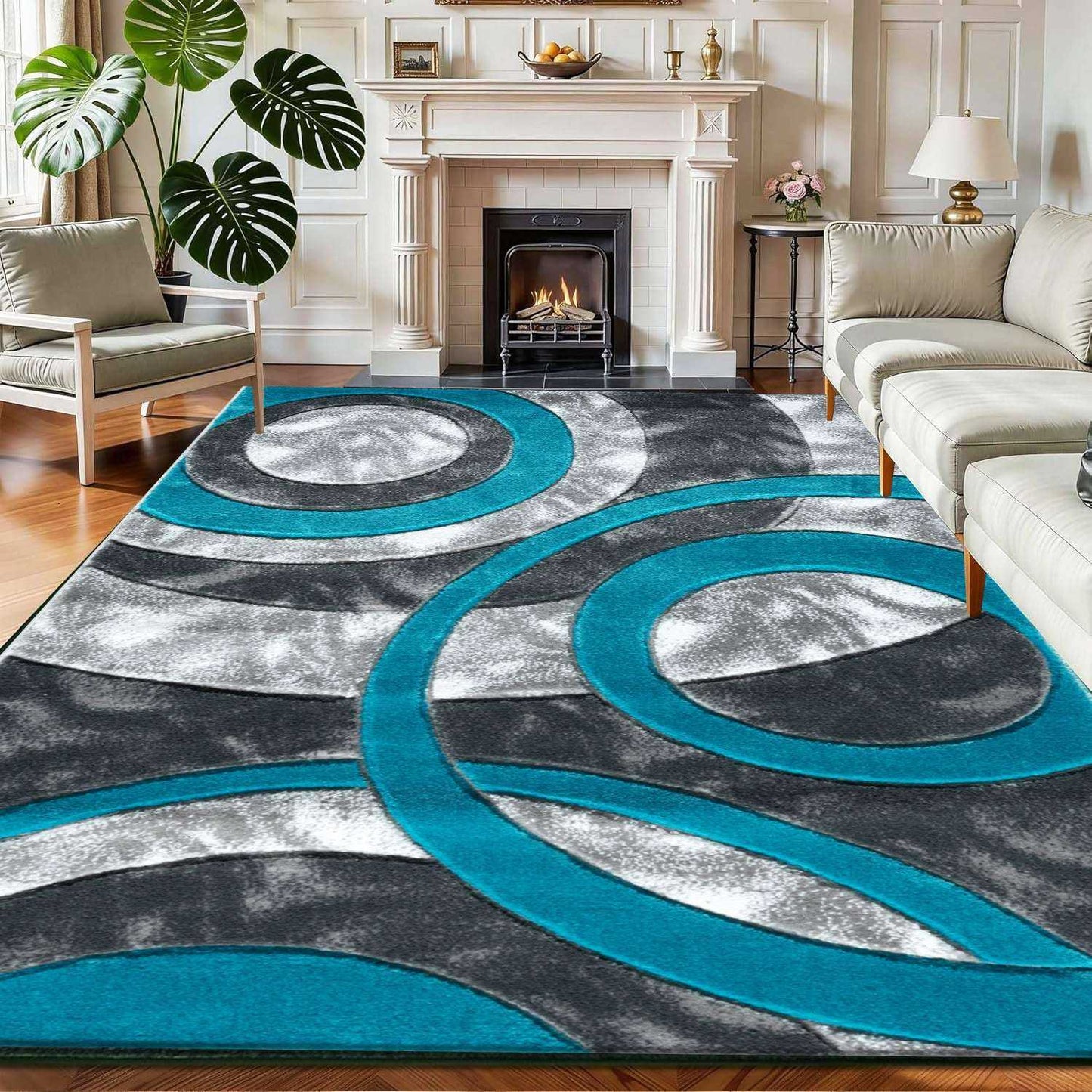 Retro Modern Statement Living Room Rug