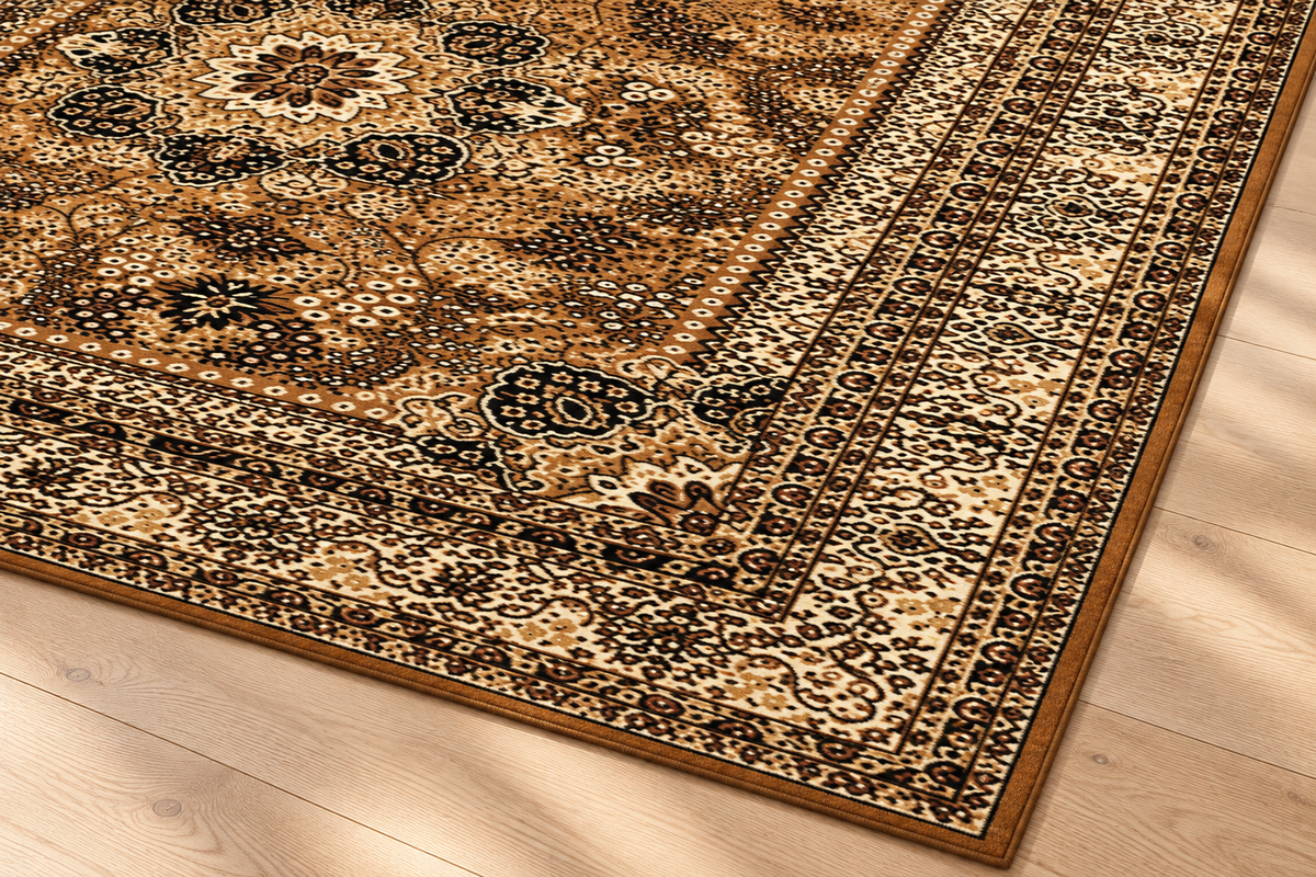 Marrakesh 207 Beige rug ornamental border styling illustration