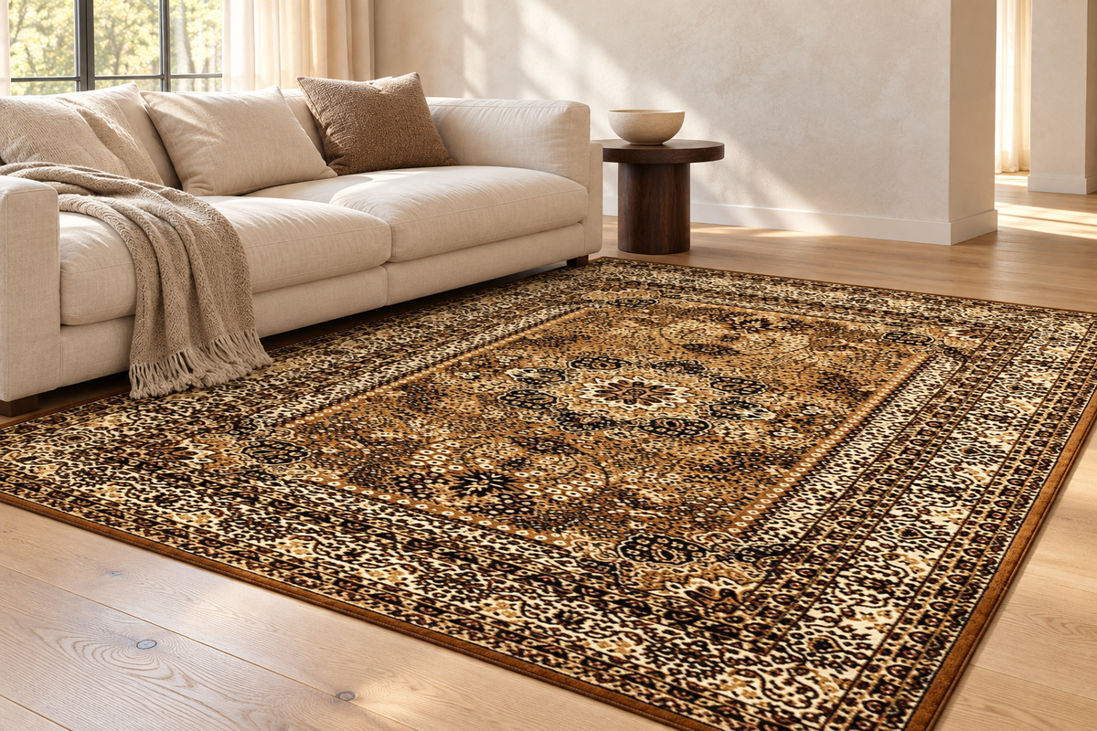 Styling inspiration: Marrakesh 207 Beige rug in an ivory and oak living room
